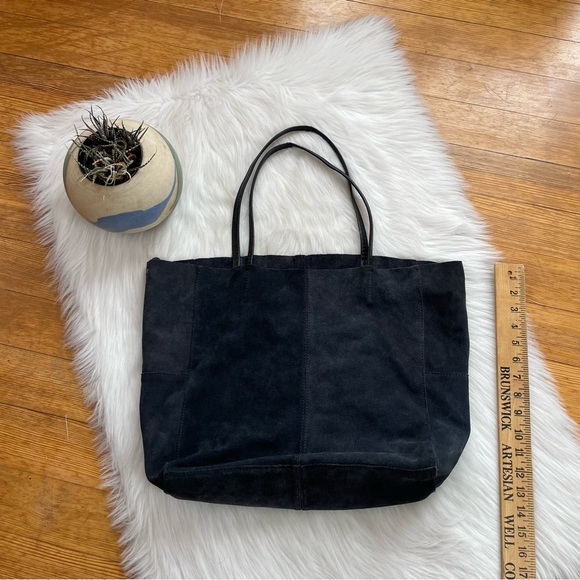 Mango large suede leather tote bag - Picture 4 of 9